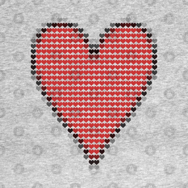 Red Valentines Day Heart Filled with Hearts by ellenhenryart